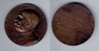 Bronze Medaille Erinnerung an den Besuch Franz Josef I. in Gablonz a. Neisse 1906