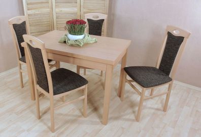 Tischgruppe massivholz Buche natur schoko Auszugtisch Stuhlset Stühle Tisch neu