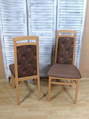 2 x Stühle Buche schoko massivholz Stuhlset Esszimmerstühle modern design Stuhl