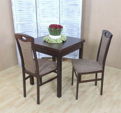 Tischgruppe massiv Buche nußbaum cappuccino Stuhlset Stühle Set Esstisch Tisch