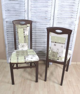2 x Stuhl massivholz nuss creme olive Esszimmerstühle Stuhlset 2er Set Stühle
