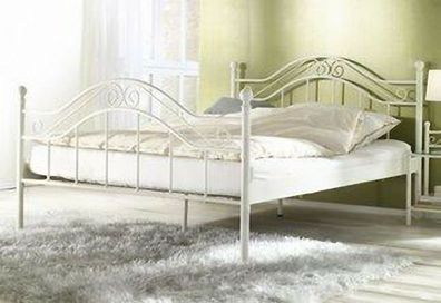 Himmelbett weiß 180 x 200cm Himmel Bett Metallbett romantisch Ehebett Doppelbett
