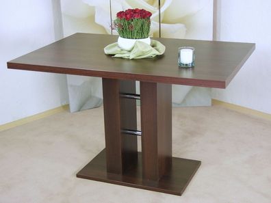 design Säulentisch nußbaum dunkel Esstisch Esszimmertisch Küchentisch modern