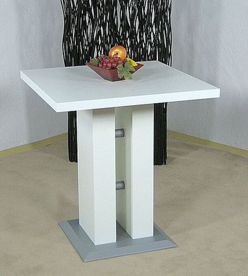 moderner Säulentisch weiß 70x70x75 cm Esstisch Esszimmertisch design günstig