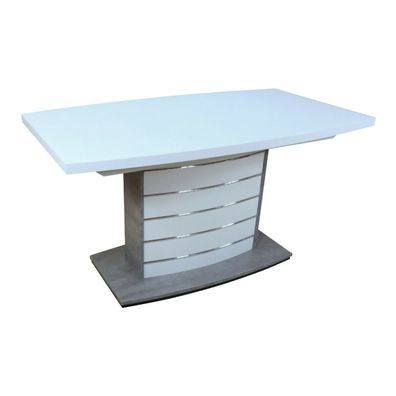 Säulentisch weiß beton silber Esstisch Auszugtisch Esszimmer hochwertig robust