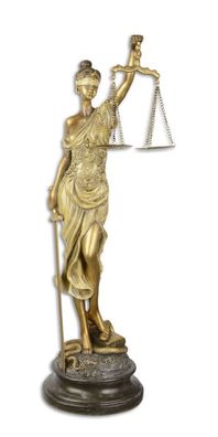 Deko Statue Figur Skulptur Gericht Anwalt Justitia 52,5 cm Gold