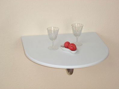 Wandtisch abklappbar weiß Esstisch Küchentisch Tisch halbrund Platte Wand neu