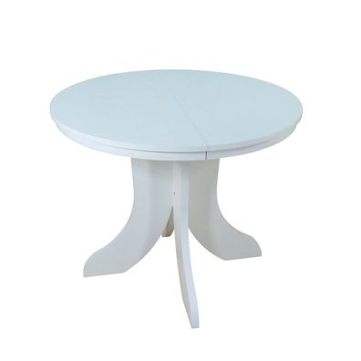 Esszimmertisch weiß rund Esstisch mit Funktion erweiterbar Auszug verstellbar