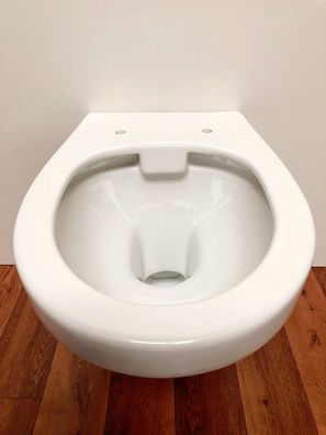 ADOB, spülrandlose wandhängende WC Keramik Toilette weiss