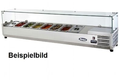 Kühlaufsatz f. Pizzatisch Glasabdeckung mit Behältern GN 1/4 Deckel 140 cm lang NEU