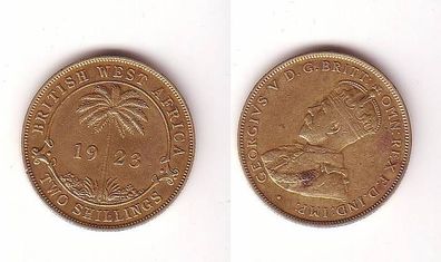 2 Shillings Messing Münze British West Africa 1923