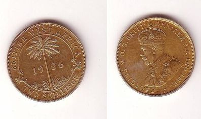 2 Shillings Messing Münze British West Africa 1926