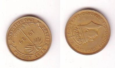 2 Shillings Messing Münze British West Africa 1939