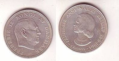 5 Kroner Silber Münze Dänemark 1964 Hochzeit