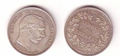 2 Kroner Silber Münze Dänemark 1888 25. jähriges Regierungsjubiläum Christian IX.