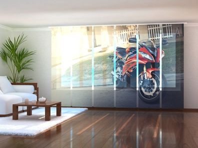 Fotogardine Motorrad Schiebevorhang mit Motiv Schiebegardine Fotodruck auf Maß