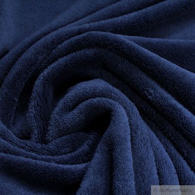 Stoff Polyester Wellness Fleece dunkelblau Kuschelfleece blau marine
