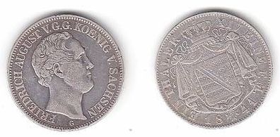 1 Taler Silber Münze Sachsen Friedrich August 1841 G