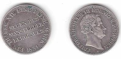 1 Taler Silber Münze Preussen 1831 A Segen des Mansfelder Bergbaues