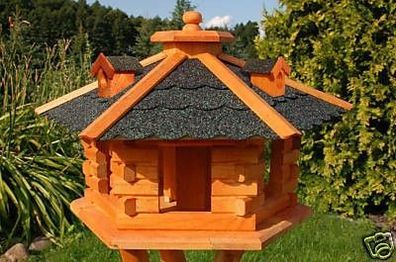 Vogelhäuschen, Vogelhaus mit Bitumschindeln, behandelt, Futtervogelhaus aus Holz
