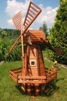 Wunderschöne große Windmühle aus Holz, holländische Art