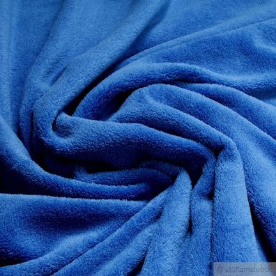 Stoff Polyester Wellness Fleece kobaltblau Kuschelfleece blau
