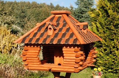 Luxus Vogelhaus mit Holzschindelnschindeln viereckig braun