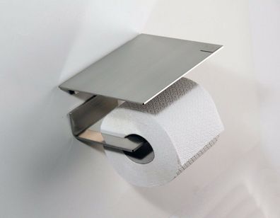 Toilettenpapierhalter mit Abstellfläche aus geschliffenem Edelstahl von SD