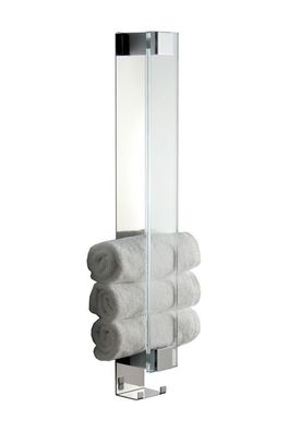 Moderner Handtuchhalter für Gästetücher mit Haken Glas klar Schönbeck Design