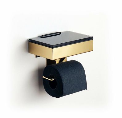 Schönbeck Design Toilettenrollenhalter und Feuchttücher Feuchttuchbox goldfarben