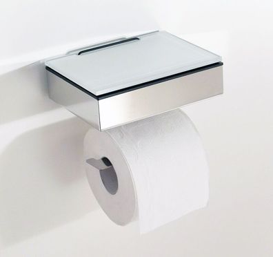 Schönbeck Design WC Rollenhalter mit Feuchttücherbox Toilettenrollenhalter weiß