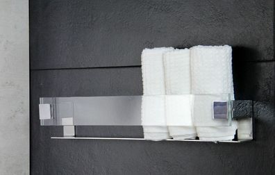Gästetuchhalter Wandhalter Handtuchhalter gefrostetes Glas waag Schönbeck Design