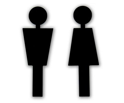 WC-Schild Türschild-Set Frau und Mann Acryl schwarz von Schönbeck Design