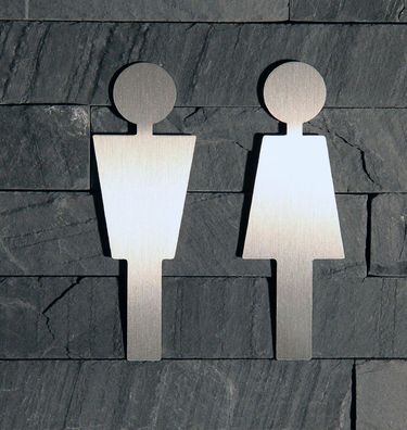 Türschild Set Mann und Frau aus Edelstahl matt geschliffen Made in Germany