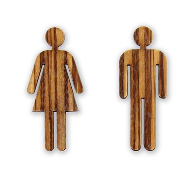 Türschild-Set Frau und Mann WC-Schild Zebranofurnier von Schönbeck Design