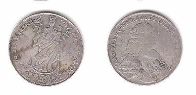 20 Kreuzer Silber Münze Würzburg 1763