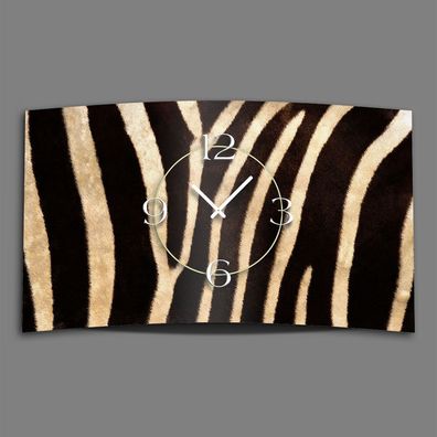 Animalprint Zebra Fell Designer Wanduhr modernes Wanduhren Design leise kein ticke...