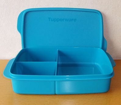 Tupperware® * * Clevere Pause XL * * 1,0 l-Sandwichbox mit Unterteilung - TÜRKIS