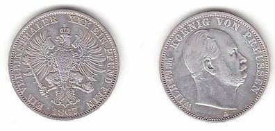 1 Vereinstaler Silber Münze Preussen 1867 A Wilhelm vz