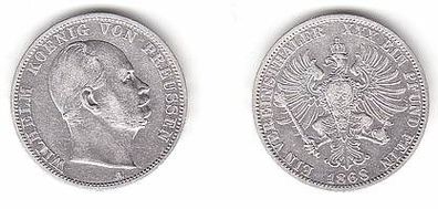 1 Vereinstaler Silber Münze Preussen 1868 A Wilhelm ss+