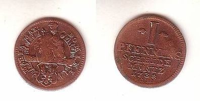 1 Pfennig Kupfer Münze Goslar 1738 HCRS