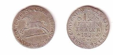 1/12 Taler Silber Münze Braunschweig-Wolfenbüttel 1828 C.v.C.