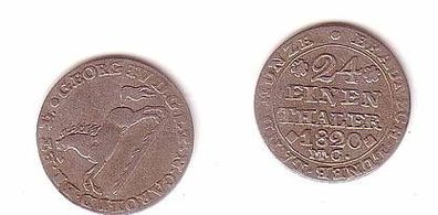 1/24 Taler Silber Münze Braunschweig-Wolfenbüttel 1820 M.C.