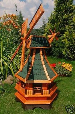 Norddeutsche Windmühle mit Solar Beleuchtung kugelgelagert 1,3m