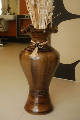 Edle Bodenvase, Amphore, Vase, kastanie, 60 cm, aus Tonkeramik