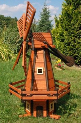 Windmühle Windmühlen Holzwindmühle holländischer Art 1,20 m imprägniert kugelgelagert