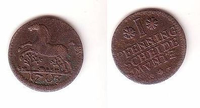 1 Pfennig Kupfer Münze Braunschweig Lüneburg Celle 1703