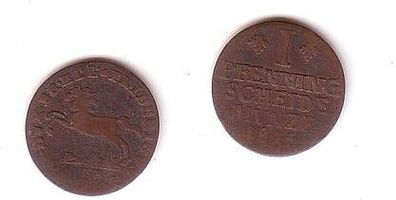 1 Pfennig Kupfer Münze Braunschweig Wolfenbüttel 1815