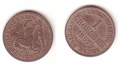 1 Groschen Silber Münze Herzogtum Braunschweig 1857