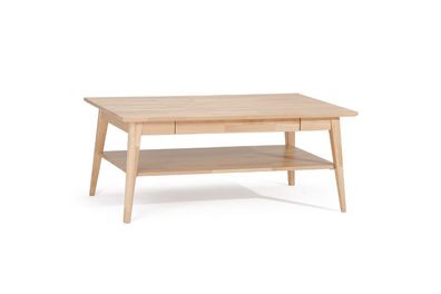 Couchtisch Tisch mit Schublade RENATO Eiche Massivholz 130x80 cm